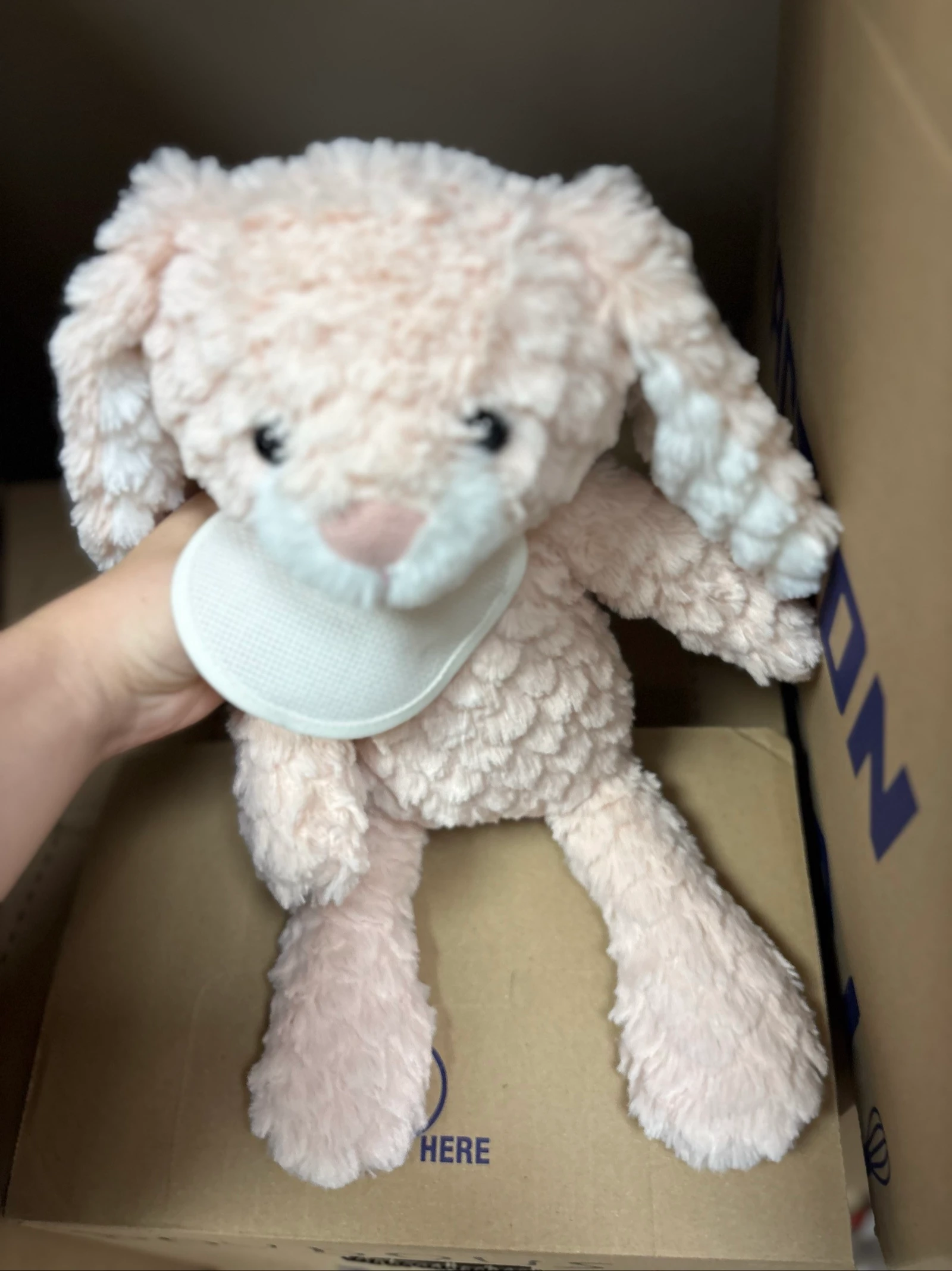 Doudou lapin rose 
